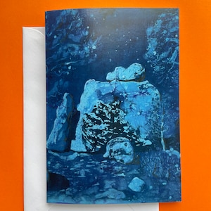 Carte de vœux Roches dans la forêt