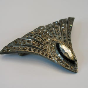 Art Deco Paste Crystal Brooch, Antique Paste brooch, Art Deco Silver Brooch, Antique French Brooch, Antique Pin