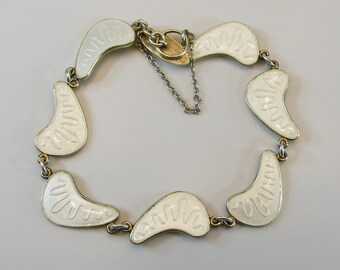 Bracciale vintage Volmer Bahner in argento sterling con smalto guilloché, Danimarca