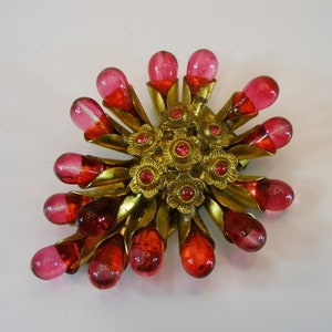Haskell Dress Clip, Gripoix Glass, Miriam Haskell, Haskell Pin, Haskell Jewelry, Vintage Dress Clip, 1940s Dress Clip, 1940s Jewelry