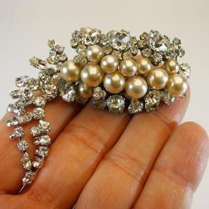 Broche Vintage Cissy Zoltowska – Strass Multicolore Sur Laiton Doré – Style Art Déco – Occasion