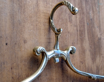 SWIVEL brass coat hanger-brass swivel wedding dress hanger-vintage brass clothes hangers-vintage brass hanger-antique brass bridal hanger