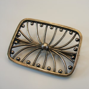 HANS HANSEN DENMARK Silversmith Artist Abstract Modernist Denmark Sterling Silver 925S Abstract Pin