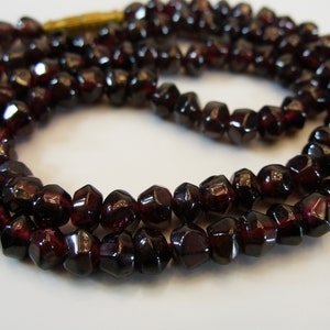 Garnet Rope Necklace, Vintage Gemstone Garnet Rope Torsade Cluster Beads Choker Garnet Beaded Vintage Jewelry Necklace