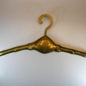 brass bamboo dress hanger, vintage brass clothes hanger, antique brass bamboo hanger, old vintage brass hanger, brass coat hanger