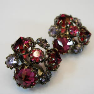 Gorgeous SCHREINER Earrings - Schreiner Era-Vintage Austria Brown Rhinestone Earrings Schreiner Like