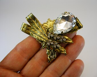 DUECI BIJOUX Vintage Italian Designer Gold Plated Leaves