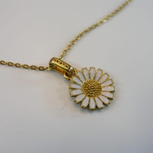 Collar de margaritas, colgante de margaritas CRISTINA con cadena, gargantilla, plata de ley 925 firmada y esmalte, colgante de plata de ley bañada en oro