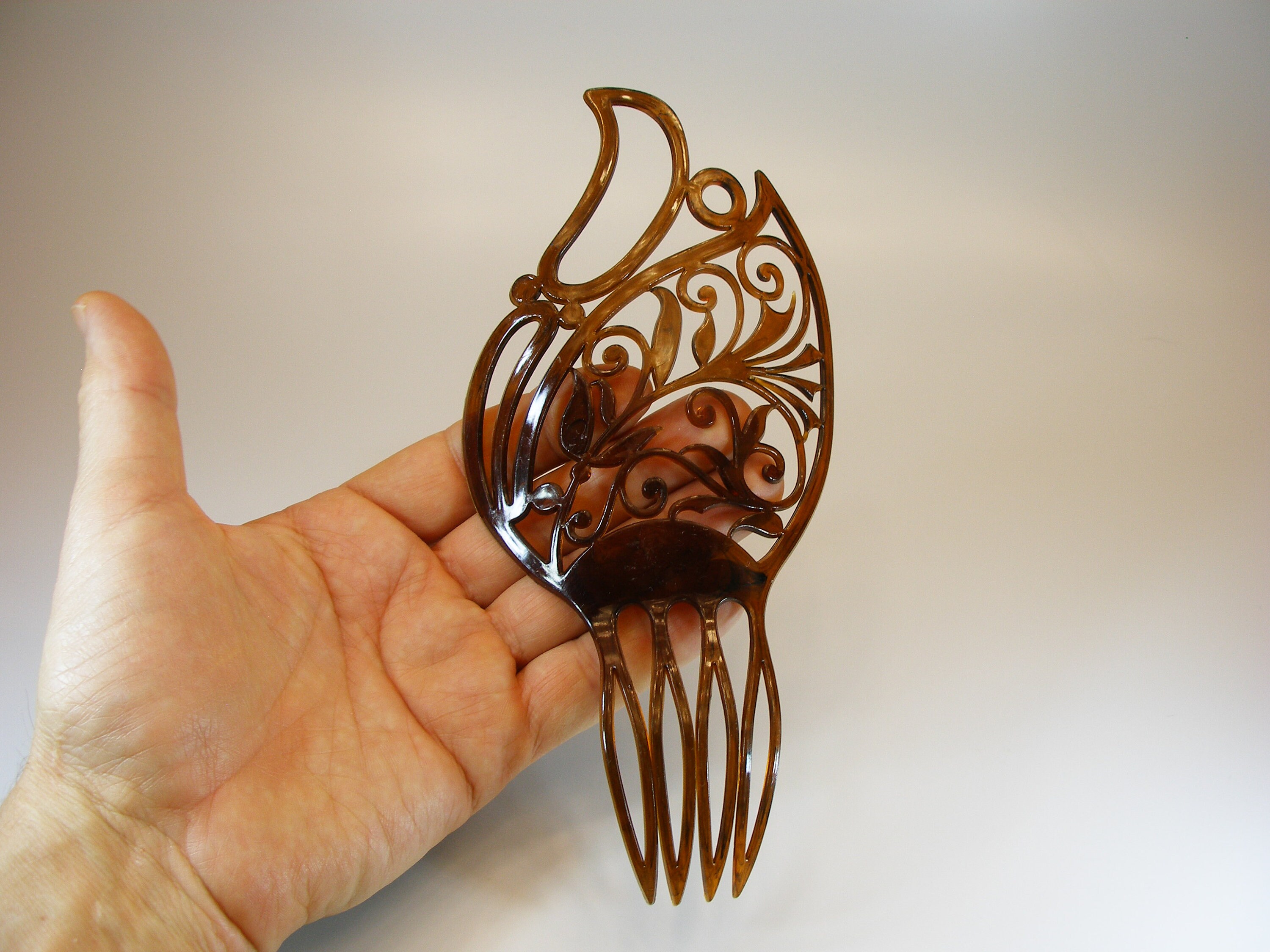 Vintage Art Deco Celluloid Hair Comb, Spanish Peineta - Etsy