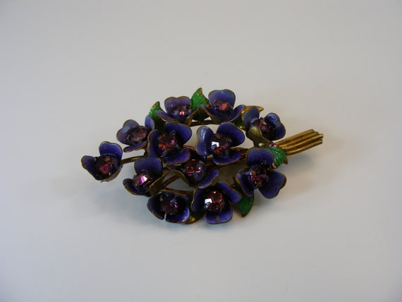 Suffragette, Signed, Edwardian Brooch, Violets, A… - image 9