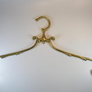 brass coat hanger, brass wedding dress hanger, vintage brass clothes hangers, old vintage brass hanger, antique brass bridal hanger