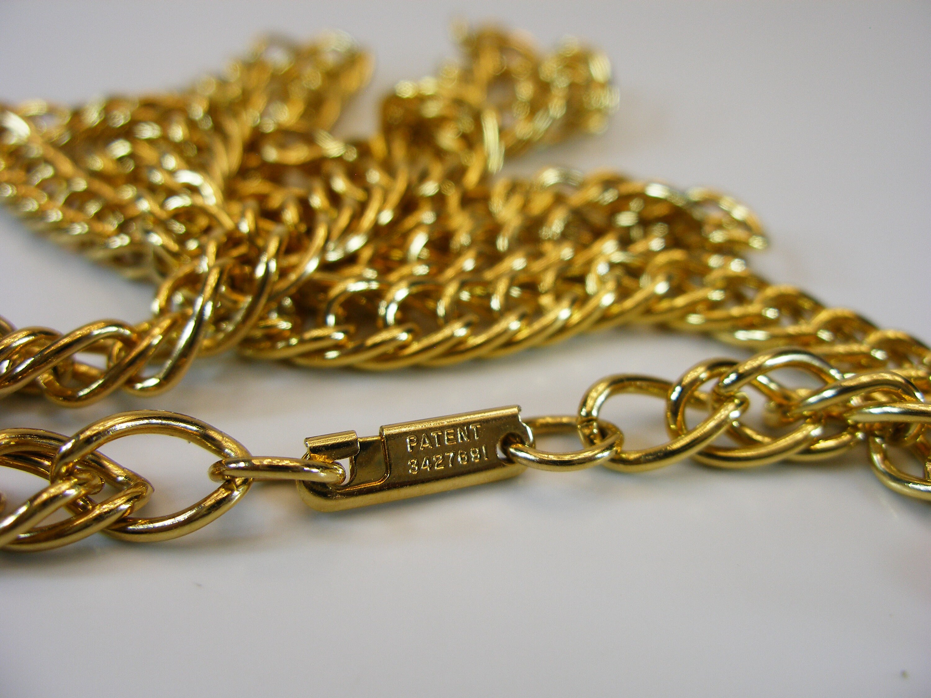 Vintage Gold Tone Chain Patent Number 3427681 Miriam Haskell Vintage Gold Tone Chain Patent Number 3427681 Miriam Haskell
