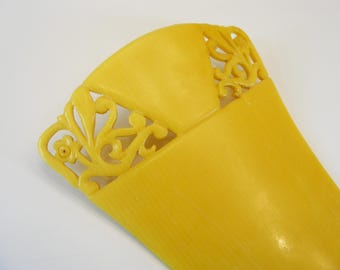 Vintage Art Deco Celluloid Hair Comb, Peineta, Victorian Floral Design
