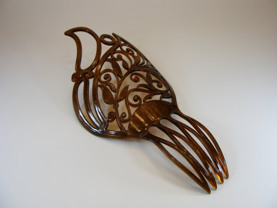 Vintage Art Deco Celluloid Hair Comb, Spanish Peineta - Etsy display picture 1
