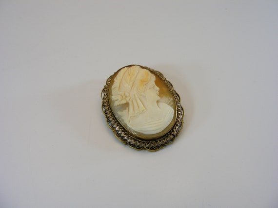 Carved Brooch Pin Pendant, Carved Shell Cameo Pen… - image 2
