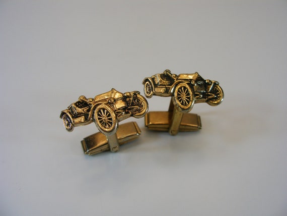 Vintage Car Cufflinks, Old Rolls Royce Classic Ca… - image 1