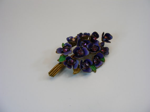 Suffragette, Signed, Edwardian Brooch, Violets, A… - image 3