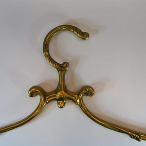 brass coat hanger, brass wedding dress hanger, vintage brass clothes hangers, old vintage brass hanger, antique brass bridal hanger