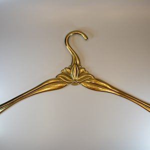 brass wedding dress hangers, vintage brass clothes hangers, antique brass bridal hanger, old vintage brass hanger, brass coat hanger