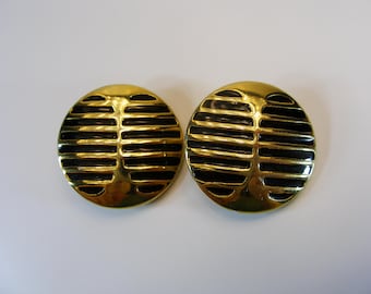 LES BERNARD Gilded Medallion Drop Statement Earrings With Colorful Gripoix Glass By Les Bernard, 1980s Beautiful Dangle