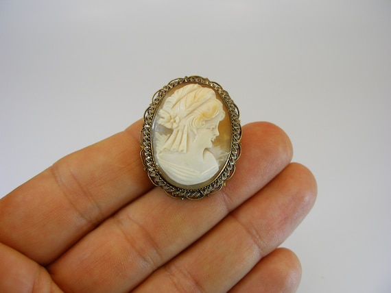 Carved Brooch Pin Pendant, Carved Shell Cameo Pen… - image 8
