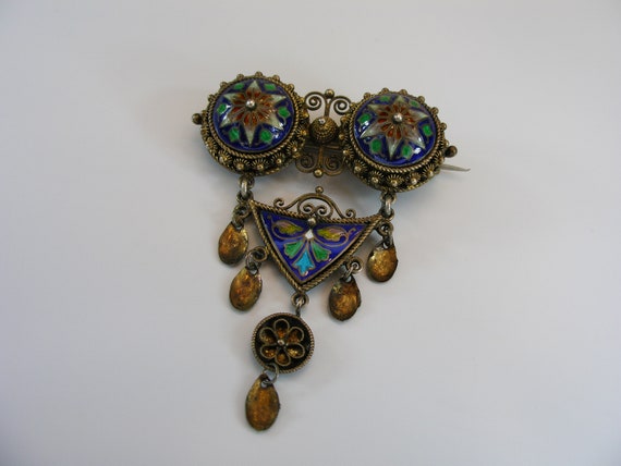 1900‘s Norwegian cloisonné enamel Sterling silver… - image 7