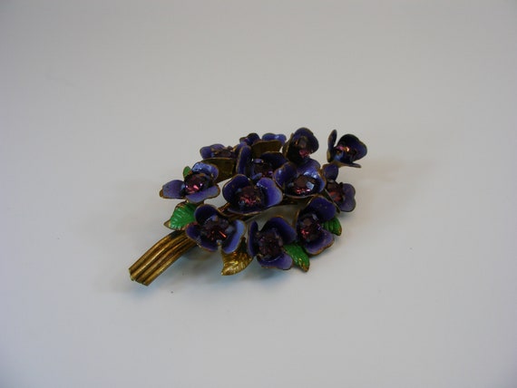 Suffragette, Signed, Edwardian Brooch, Violets, A… - image 4