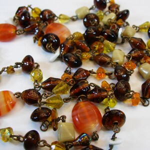 Venetian Murano Glass Necklace Art Glass-Long Murano Glass Beaded Necklace-Vintage Necklace-Italian Necklace