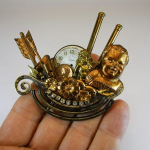 Broche grande Steampunk, joias Steampunk, moda Steampunk, joias artesanais, joias industriais Broche grunge unissex, moda Steam Punk