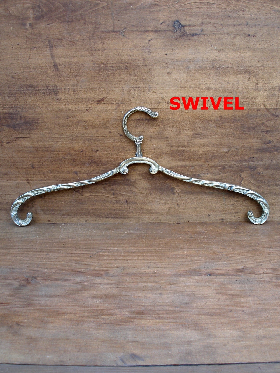 Swivel Brass Wedding Dress Hangers, Old Vintage Brass Hanger, Brass Coat Hanger, Brass Clothes