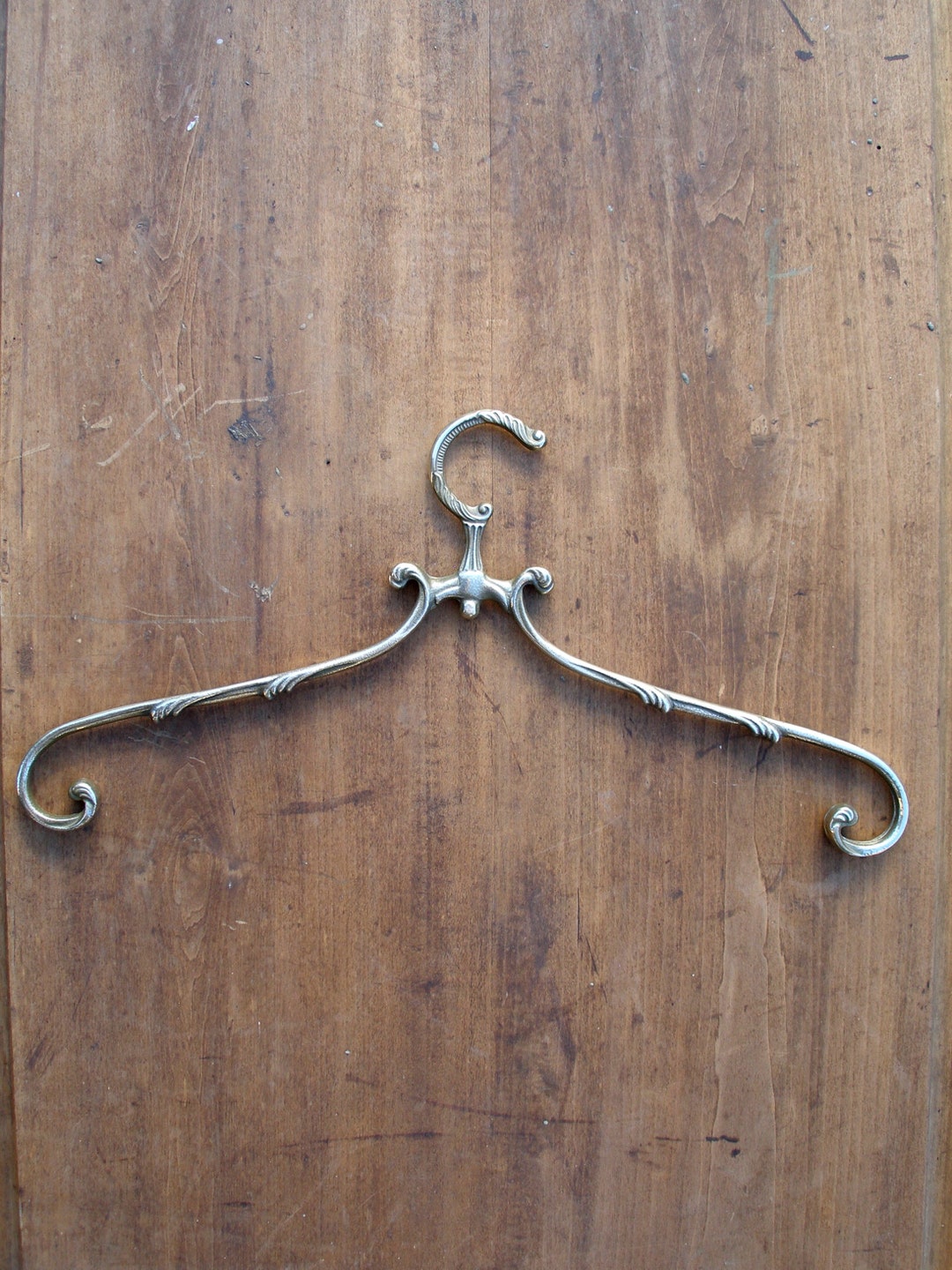 Brass Coat Hanger, Brass Wedding Dress Hanger, Vintage Brass Clothes