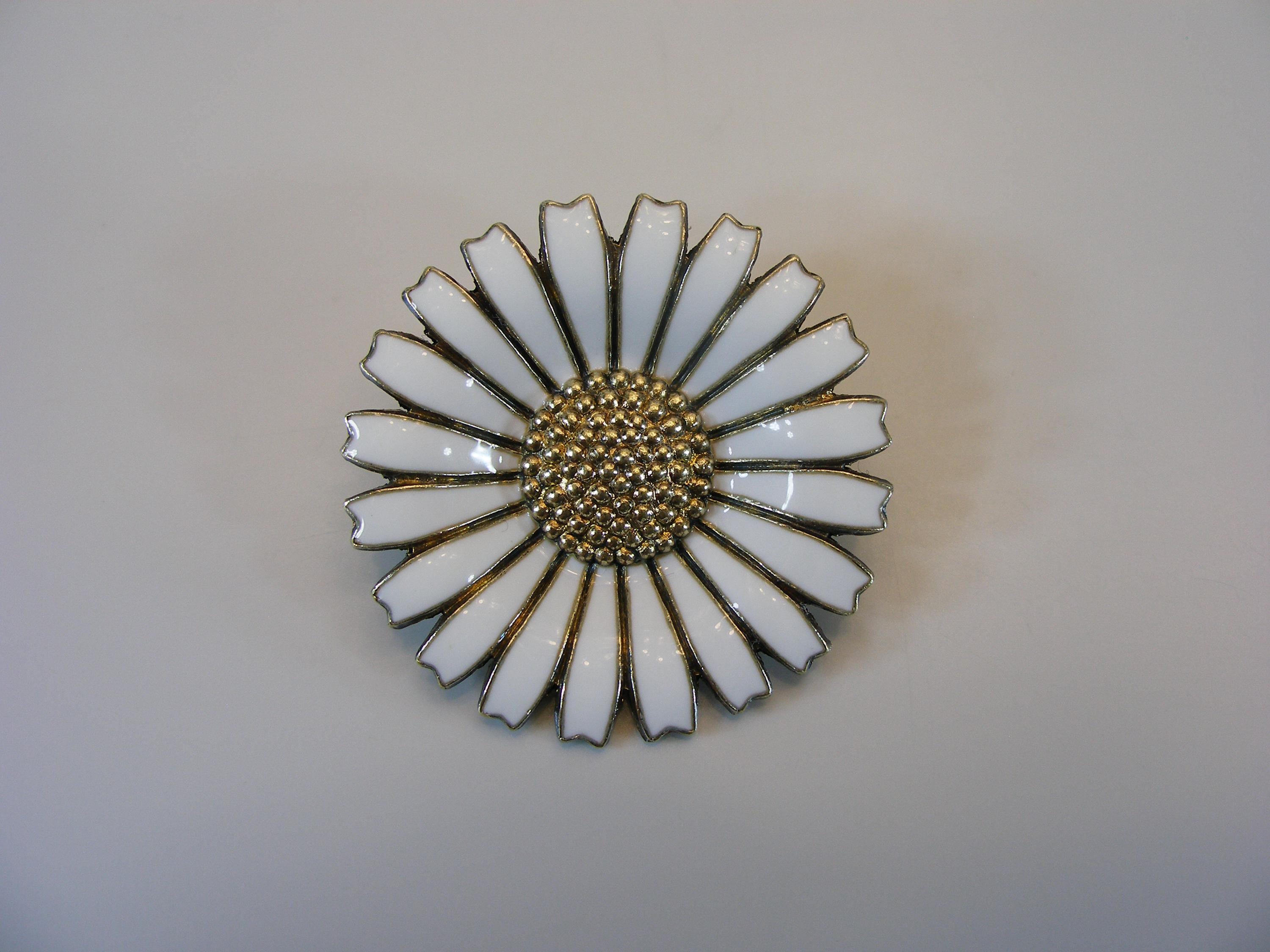 33 mm ANTON MICHELSEN デイジー ブローチ、デンマーク製シルバーと