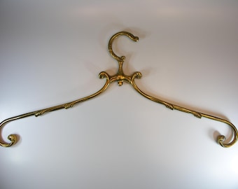 brass coat hanger, brass wedding dress hanger, vintage brass clothes hangers, old vintage brass hanger, antique brass bridal hanger