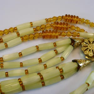Satin Atlas Glass Czech Necklace, 3 strands Vintage Necklace, Satin Glass Vintage Necklace, Made in Czechoslovakia, Wedding Gift, Necklace