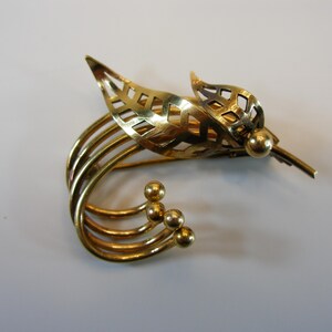 Broche Vintage Plaquée Or Laminé 45x25mm - Occasion, Style Rétro