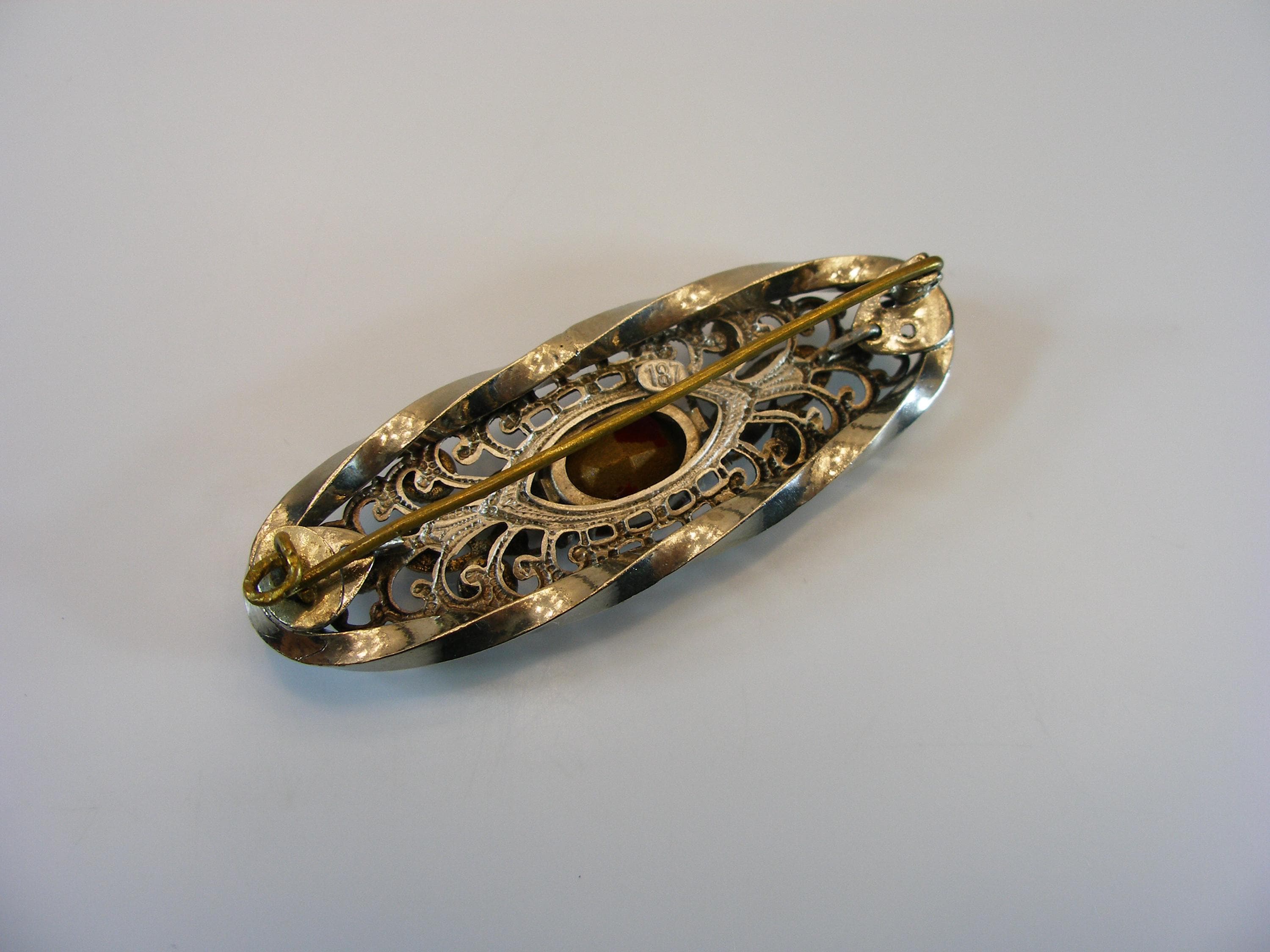 NEIGER Czechoslovakia Glass Cabochon, 1920-1930's Rectangular