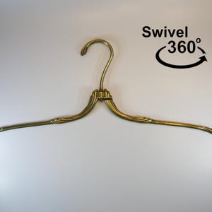 Swivel antique brass bridal hanger, brass wedding dress hangers, vintage brass clothes hangers, old vintage brass hanger, brass coat hanger