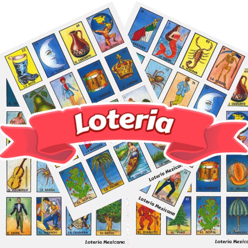 Mexican Lottery.. PDF. 1 Deck 54 Cards and 16 Cards for the Players. Etsy