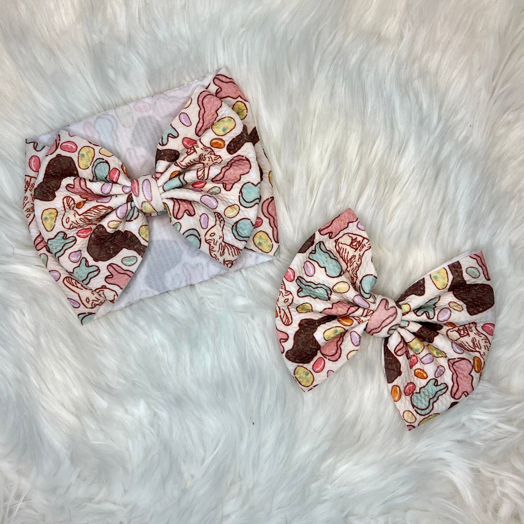 Easter Sugar Rush Bow, Headwraps, Bow on Nylon, Clips, Piggies, Messy