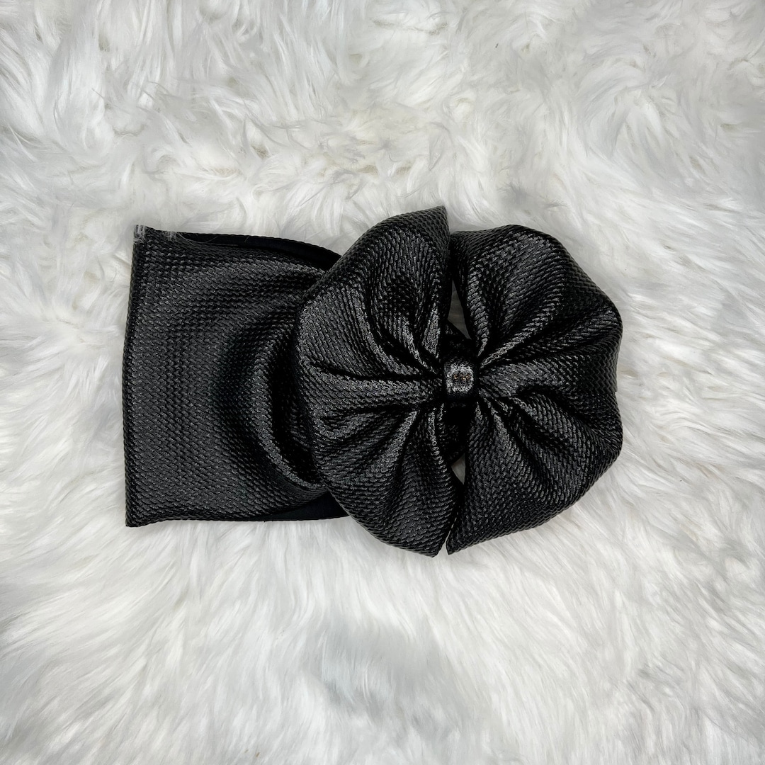 Black Patent Leather Bow, Headwraps, Bow on Nylon, Clips, Piggies
