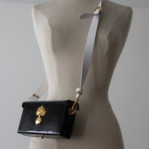 Sac en cuir noir de la Gendarmerie de la Garde républicaine française Sac à bandoulière Sac unisexe Sac pour femme Sac à main noir Accessoires de mode Cadeau