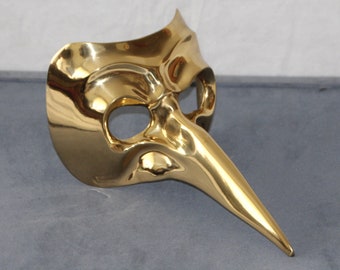 BRONZE Baroque Casanova Venetian carnival mask Gold wall decor Masquerade Gold Venice mask Turkish Nose Plague doctor Commedia Dell Arte