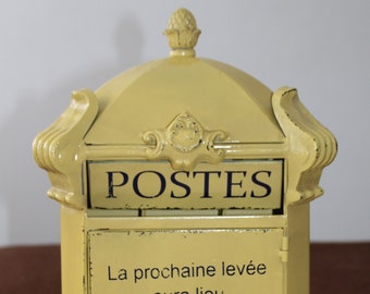French Mailbox Key holder box French post box French shabby chic decor French mail box Mail holder Wall key holder box French Postbox Retro