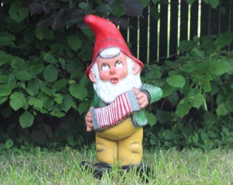 Vintage garden gnome Garden sculpture Gnome figurine Gnome statue Yard gnome Garden decor Garden statue Lawn gnome Signed Made in Austria