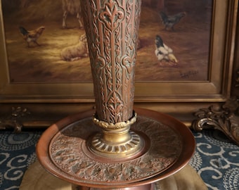 Jarrón con base de bronce, decoración de reyes franceses, jarrón real decorativo con pedestal dorado para flores, centro de mesa.