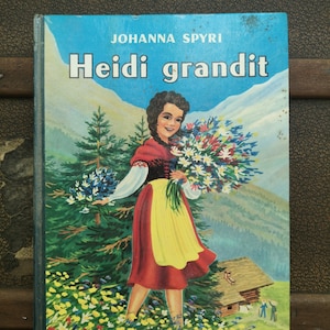 French Vintage book Heidi Johanna Spyri Set of 3 books 1950s Children Children&#39;s book Kids Great Illustrated classics Little girl Adventures