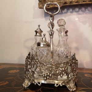 RESERVIERT Kristall-Gewürz-Set, Menage, Kristall-Gewürz-Set, Menage, Hochzeit, Tischdekor