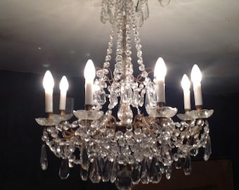 Gran lámpara de araña de bronce y cristal barroco, iluminación para sala de estar, dormitorio, salón, comedor.