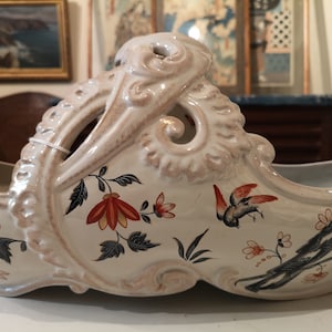 Centerpiece Vase Galle Planter Indoor Pottery pot Flower Bowl Hand Painted Floral Ceramic Plant Pot Holder Indoor Gardening Interior design