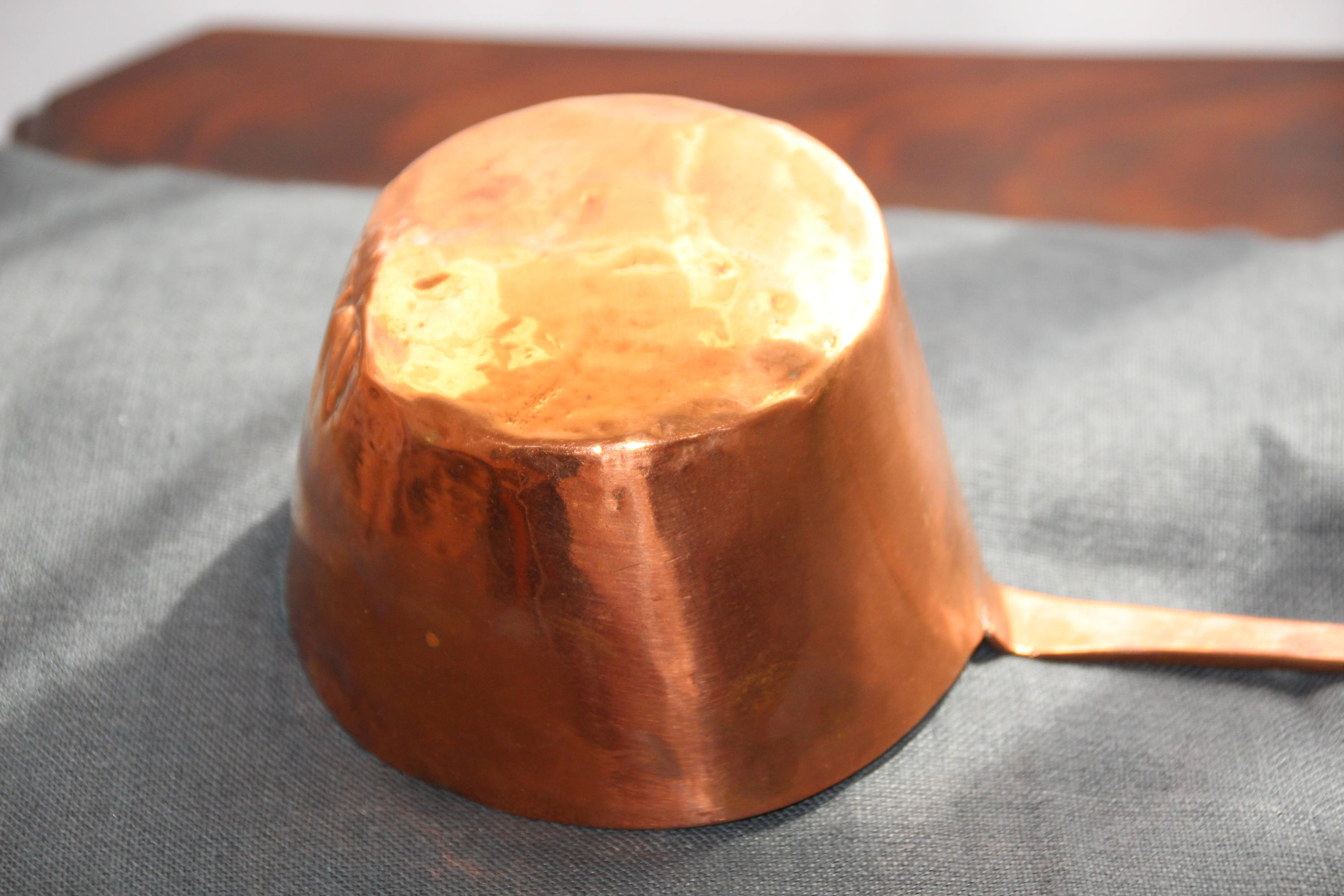 Français Antique de Louche en Cuivre Décor Ferme Servant La Cuisine Rustique Affichage Cuisine Pays